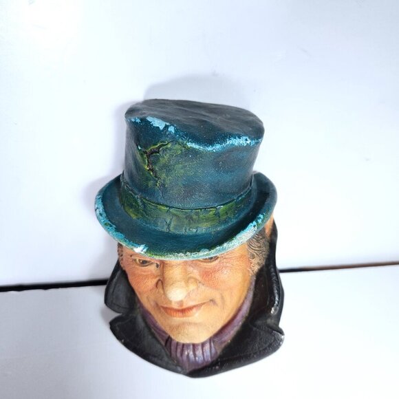 Vintage Chalkware Head Bill Sykes 1986 Legend Products Wall Hanging England - Picture 2 of 9